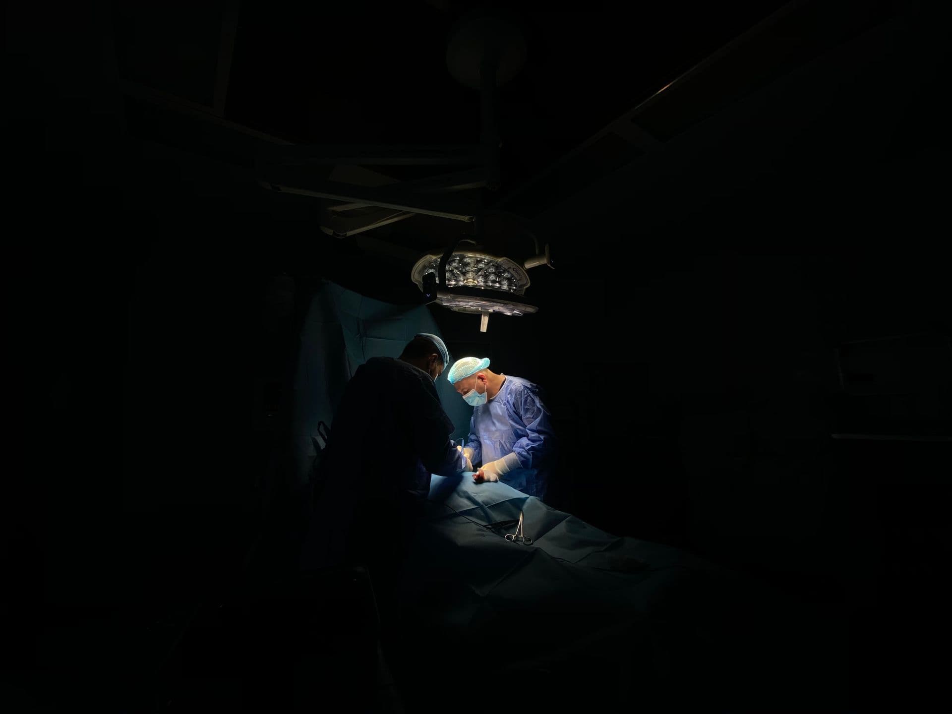 Surgical team in an operating room