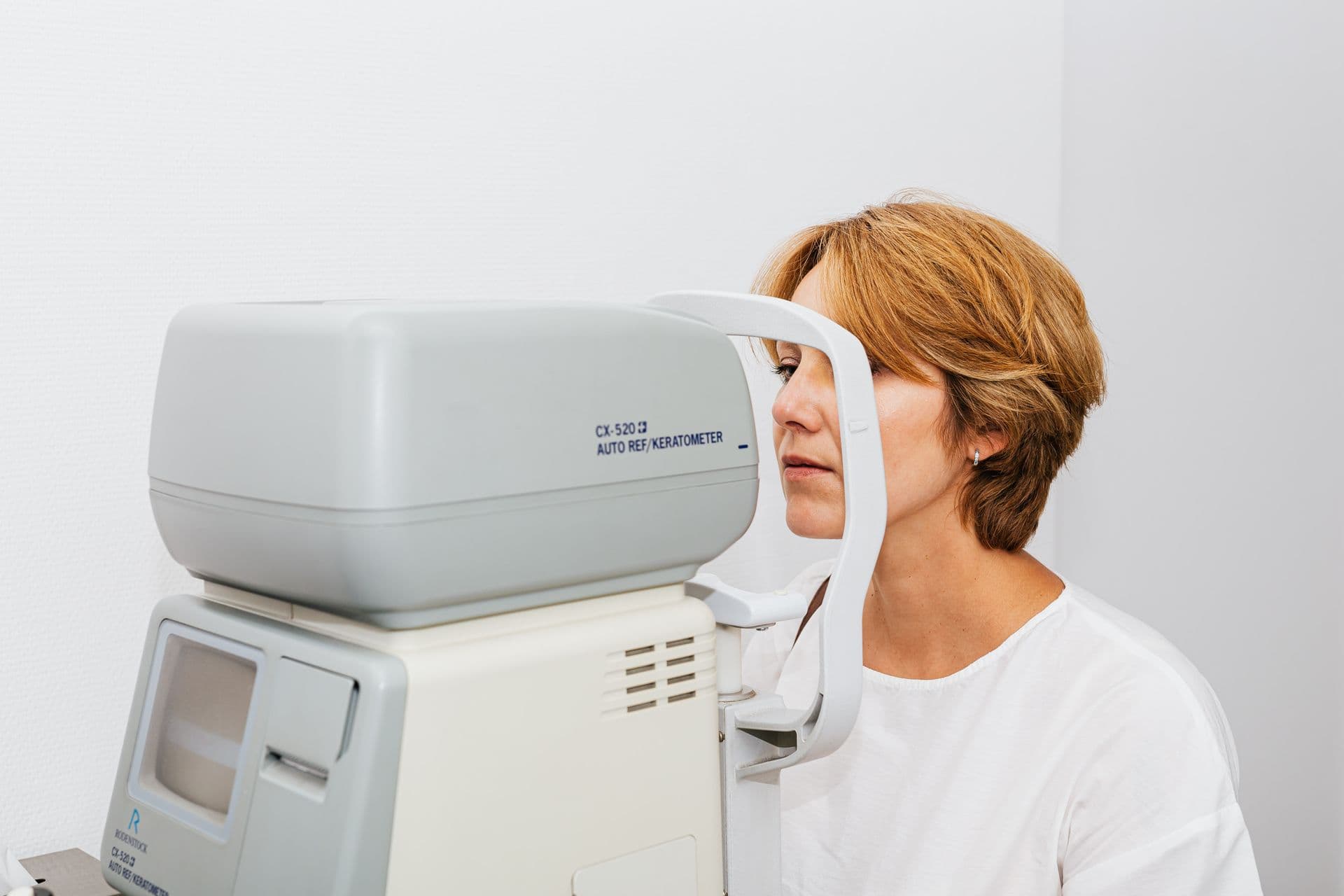 Ophthalmology eye examination in a clinical setting